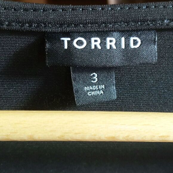 Torrid Black Sheer Sleeve Babydoll Blouse Surplice Bodice whimsigoth holiday - Picture 2 of 10
